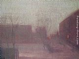 James Abbott McNeill Whistler Nocturne Trafalgar Square - Chelsea Snow painting